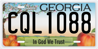 GA license plate CQL1088
