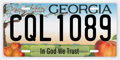 GA license plate CQL1089
