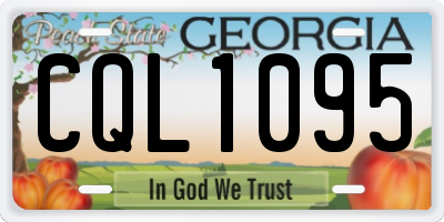 GA license plate CQL1095
