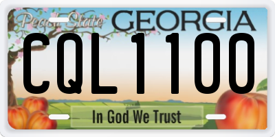 GA license plate CQL1100