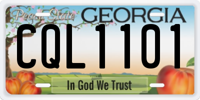 GA license plate CQL1101
