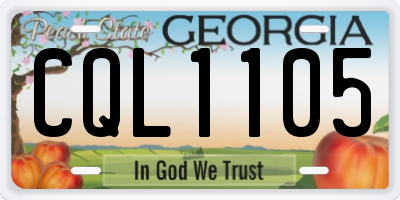 GA license plate CQL1105