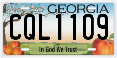 GA license plate CQL1109