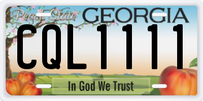 GA license plate CQL1111