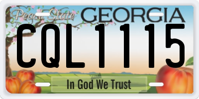 GA license plate CQL1115
