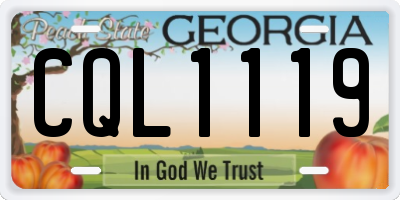 GA license plate CQL1119