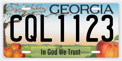 GA license plate CQL1123