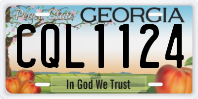 GA license plate CQL1124