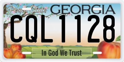GA license plate CQL1128