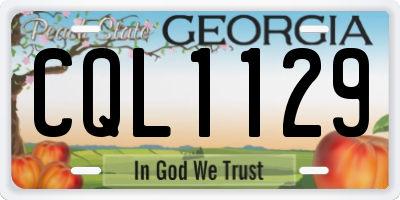 GA license plate CQL1129