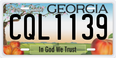 GA license plate CQL1139