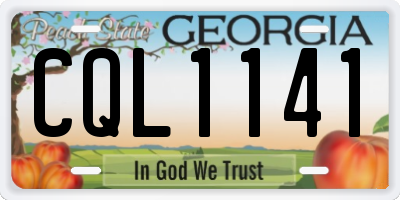 GA license plate CQL1141