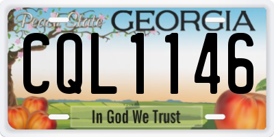 GA license plate CQL1146