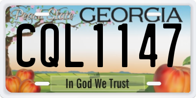 GA license plate CQL1147