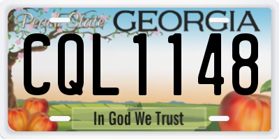 GA license plate CQL1148