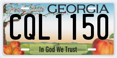 GA license plate CQL1150