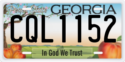 GA license plate CQL1152