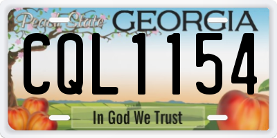 GA license plate CQL1154