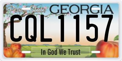 GA license plate CQL1157