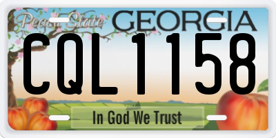 GA license plate CQL1158