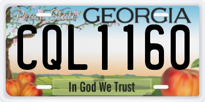 GA license plate CQL1160