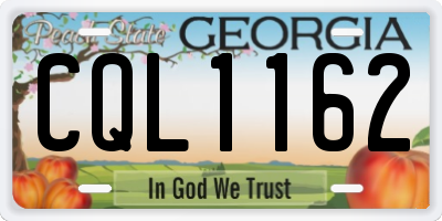 GA license plate CQL1162