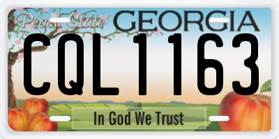 GA license plate CQL1163