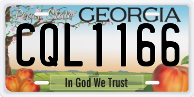 GA license plate CQL1166