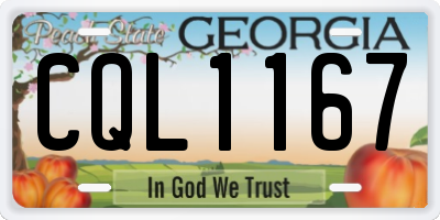 GA license plate CQL1167