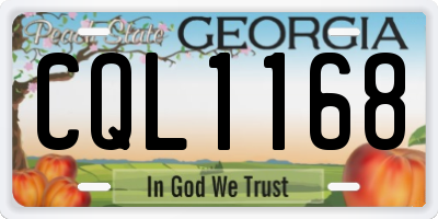 GA license plate CQL1168
