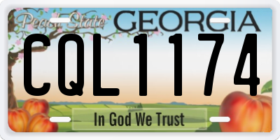 GA license plate CQL1174