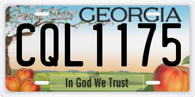 GA license plate CQL1175