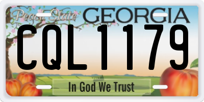 GA license plate CQL1179
