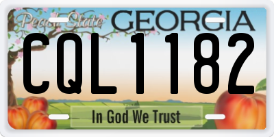GA license plate CQL1182