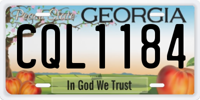 GA license plate CQL1184