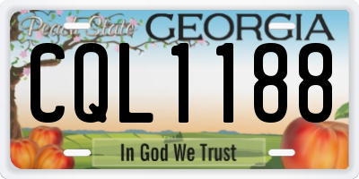 GA license plate CQL1188