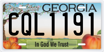GA license plate CQL1191
