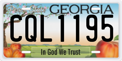 GA license plate CQL1195