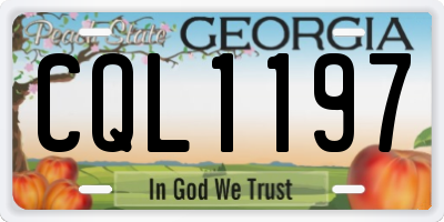 GA license plate CQL1197