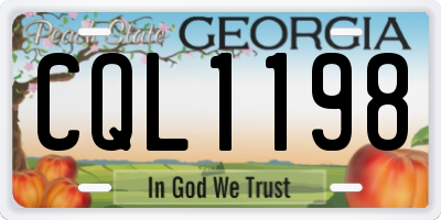 GA license plate CQL1198