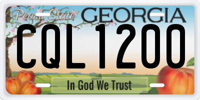 GA license plate CQL1200