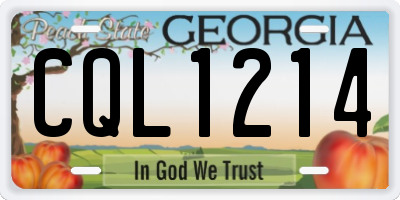 GA license plate CQL1214