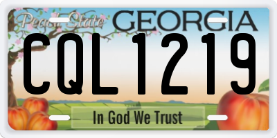 GA license plate CQL1219