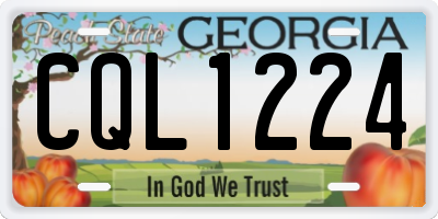GA license plate CQL1224