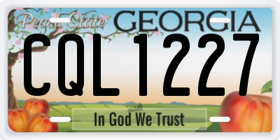 GA license plate CQL1227