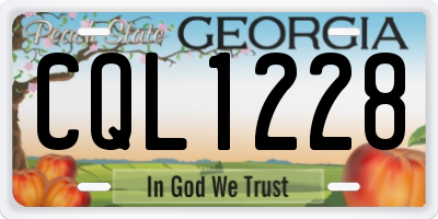 GA license plate CQL1228