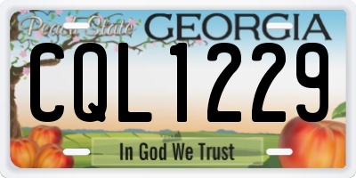GA license plate CQL1229