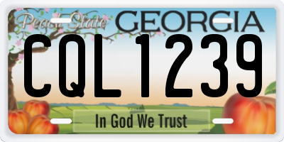 GA license plate CQL1239