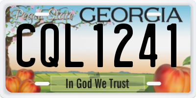 GA license plate CQL1241