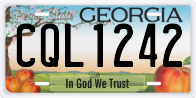 GA license plate CQL1242